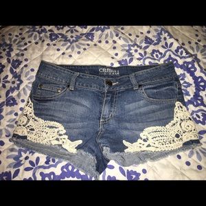 Celebrity Pink Jean Shorts with lace